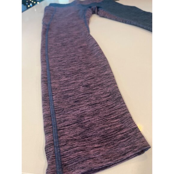 Womens Heathered Pink & Gray Colorblock High-Waisted Athletic Leggings - Picture 4 of 8